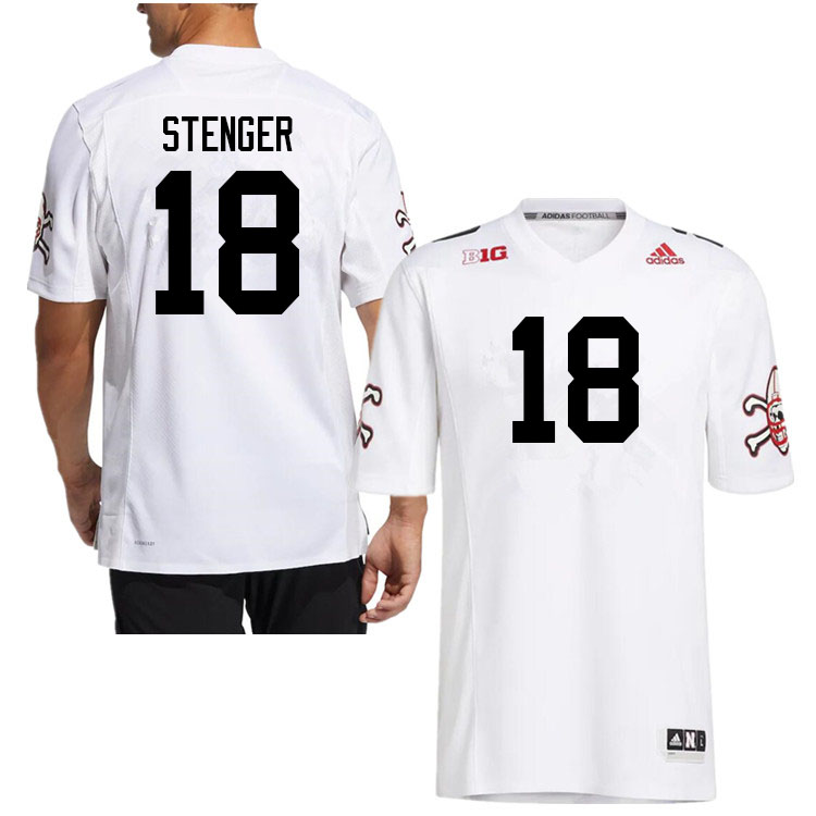 Men #18 Gage Stenger Nebraska Cornhuskers College Football Jerseys Sale-Strategy